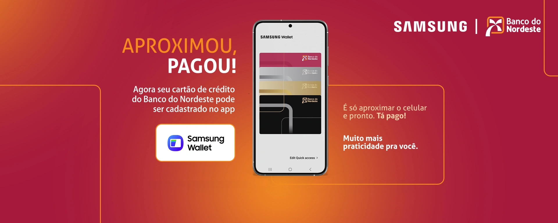 Seu cartão do Banco do Nordeste pode ser cadastrado no Samsung Wallet